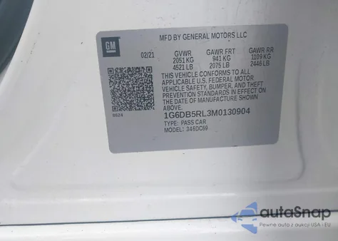 2021 Cadillac Ct4 Premium Luxury z USA, uszkodzony, nr VIN 1G6DB5RL3M0130904